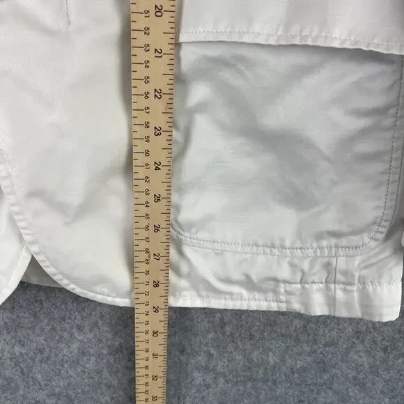 Victorinox Jacket Blazer Mens 42 White Linen Blend Utility Nautical Elbow Patch